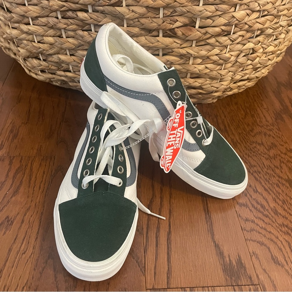 Vans Green and White Sneakers